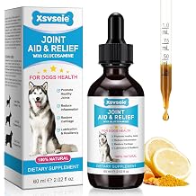 Dog Hip and Joint Supplement, Glucosamine for Dogs, Chondroitin Drops for Dogs, Pain Relief for Dogs, Dog Supplement for Joint Health, Mobility Pain Relief, Bacon Flavor-2 Oz/60ml
