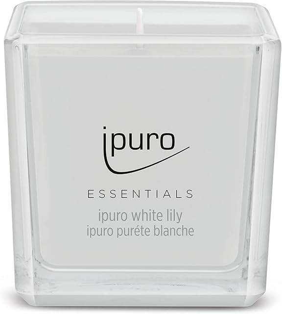 ipuro - Dekoracyjna świeca zapachowa ipuro white lily - minimalistyczne i purystyczne świece zapachowe w szkle - intensywne świece zapachowe z kwiatowymi delikatnymi nutami - stylowa świeca 125 g