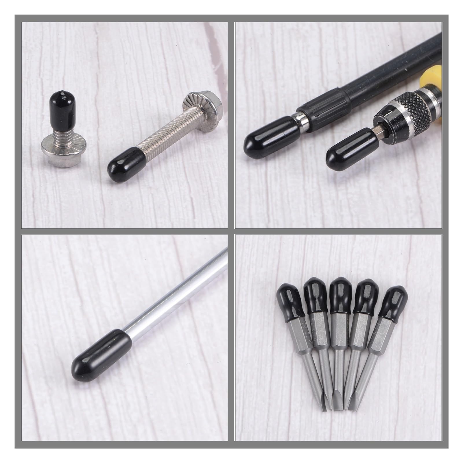 Tapas Redondas de Goma (68 Unidades, 9/32", 3/8", 1/2", 13/16", 7/8" y 1 1/2") for Tornillos, Protector de roscas de Cable de plástico for Pernos.