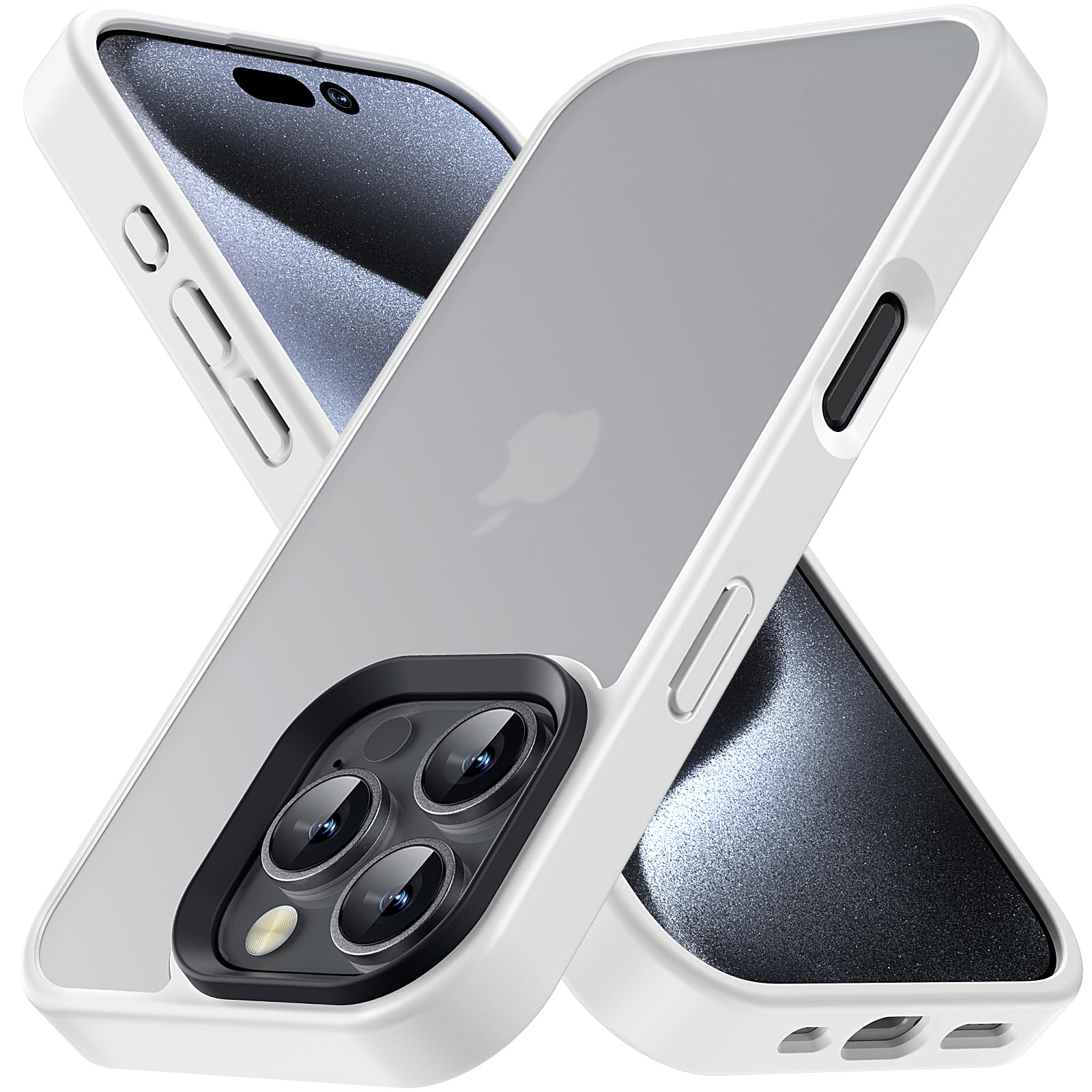 Étui iPhone 16 Pro Max blanc mat coque premium aux lignes épurées