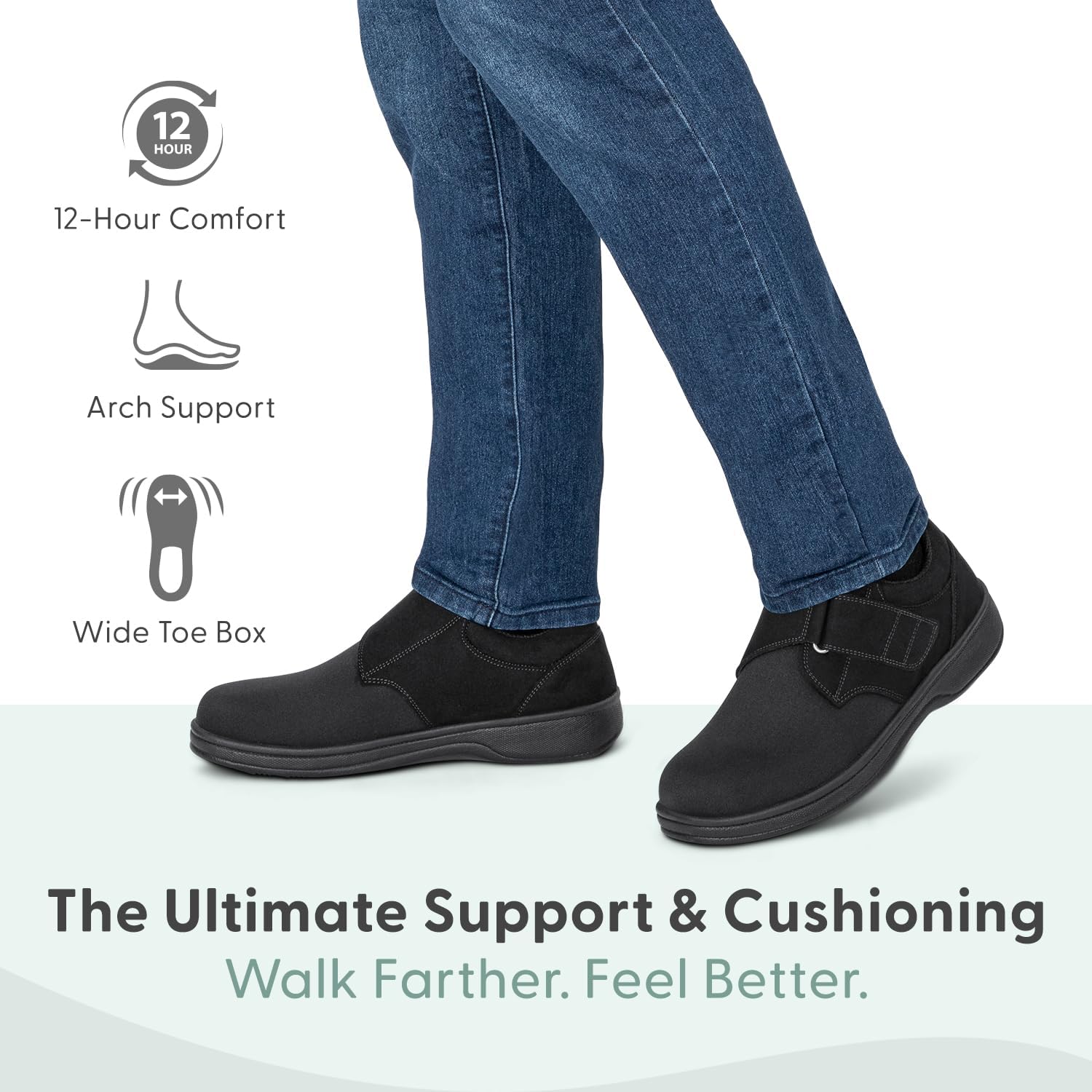 Orthofeet Men's Orthopedic Bismarck Adjustable Stretch Casual Shoe