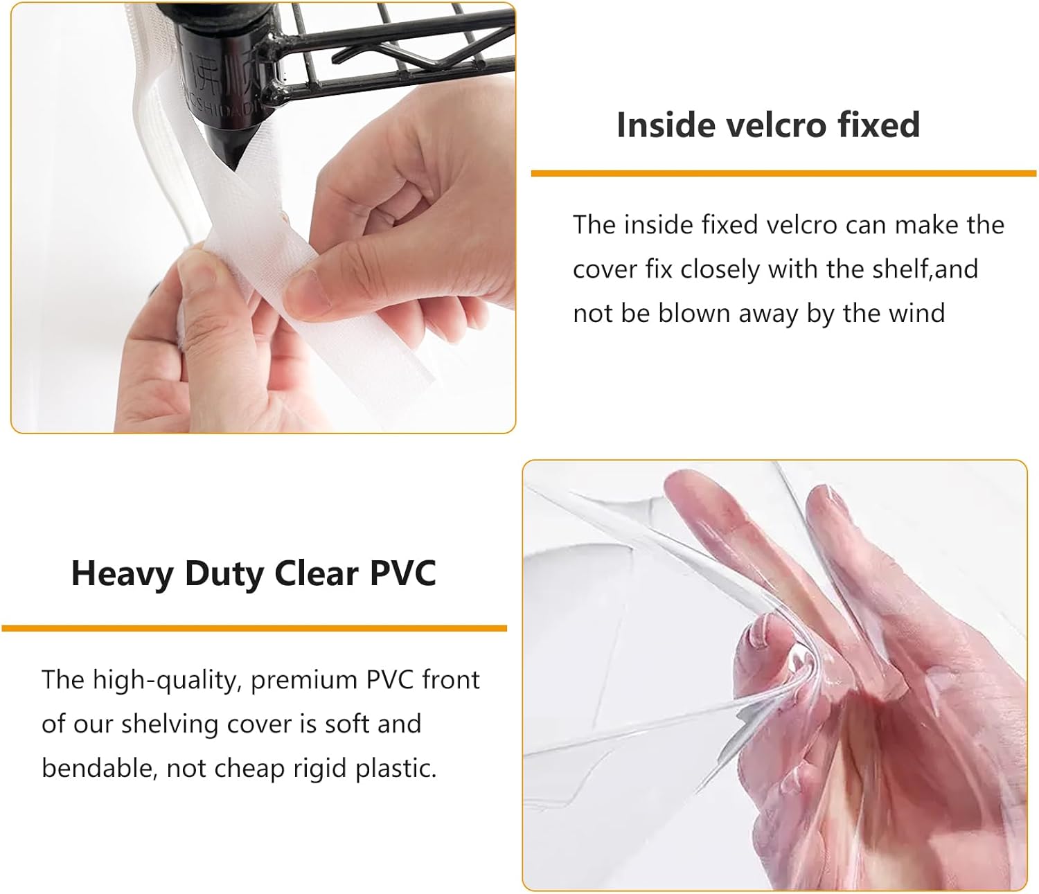 Heavy-Duty Waterproof Wire Shelf Cover, Garage Storage Shelving Protector, Universal Fit 36 x 18 x 72 Inch Rack Covers with 1" Tolerance (Clear)