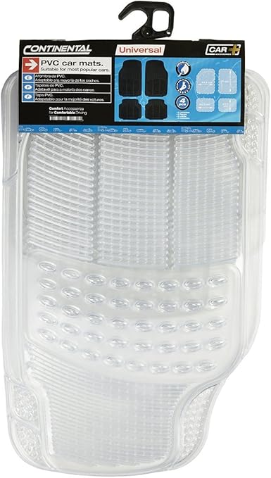 Amazon Sumex Conti30 透明クリアカーフロアマット Car オリジナルコンチネンタル 4ピース トリムフィット 美しいデザイン ノンスリップマット 車 バイク