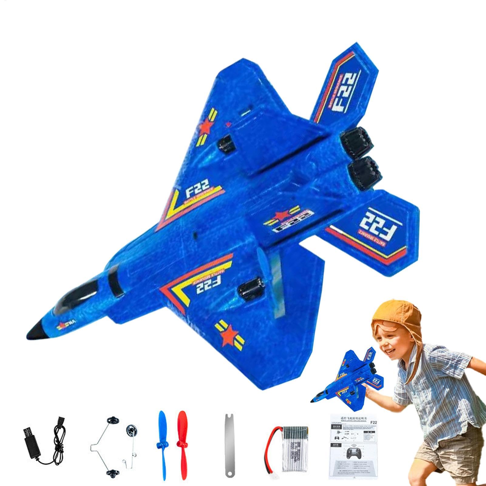 F-22 Rc Plane Toy | 2025 New Gravities Glider Planes for Kids | Remote Control Fighter Jets Model Educational Toys with Light | 2.4 Ghz Rc Jets Toy Plane Set for Boys & Girls