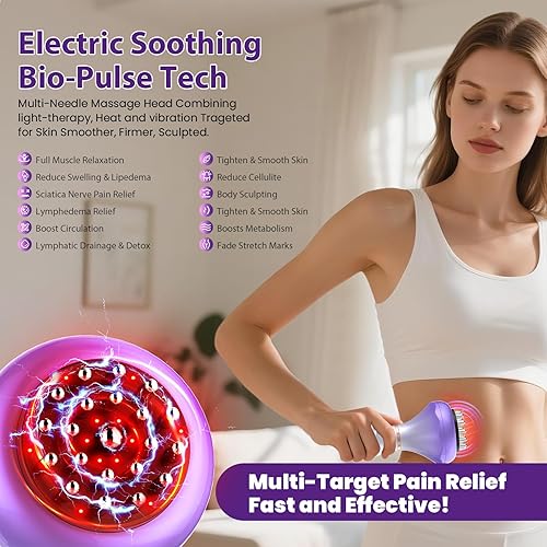 Miniatura 4 de Masajeador de drenaje linfático, herramienta de masaje anticelulitis para estrías de muslos y vientres y reducción de celulitis, herramientas de