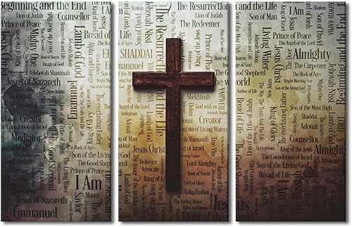 Jesus Pictues for Living Room Canvas Wall Art Wooded Cross Wall Art Fine Art Pai