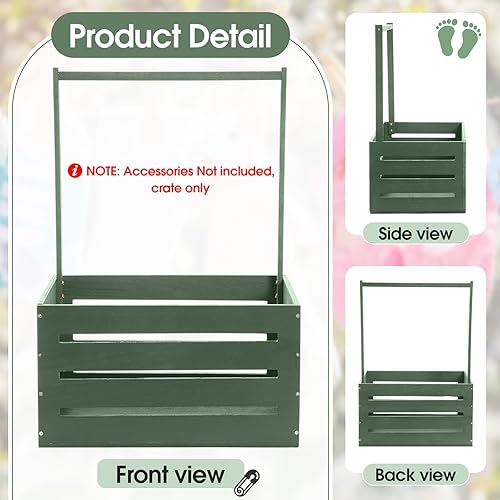 Miniatura 9 de Suzile Armario de madera para baby shower, cesta de bebé con asa, cesta de almacenamiento para bebé, caja de regalo de madera para baby shower,