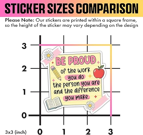 Miniatura 4 de VOTANTA Calcomanía con texto en inglés Be Proud of The Difference You Make Teacher (Be Proud of The Difference You Make Teaching) Recordatorio para