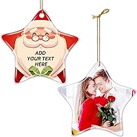 Vista 22 de Adornos con nombre de letra para árbol de Navidad, adornos de Navidad personalizados 2025, adornos de nombre inicial personalizados, decoraciones