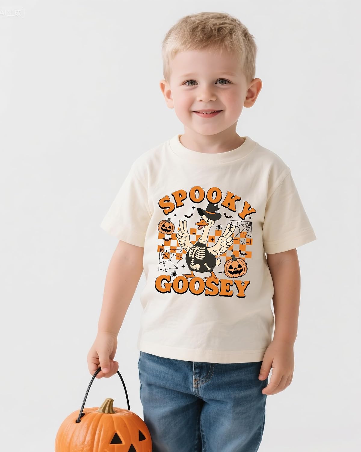 Halloween Shirts for Boy Girl Pumpkin Ghost Graphic Tshirts Cotton Short Sleeve Tee 2-12 Years