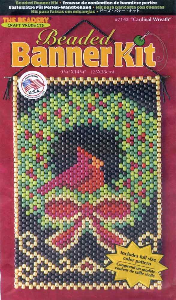 Cardinal Wreath Beaded Banner Kit - The Beadery Craft Products - 7143