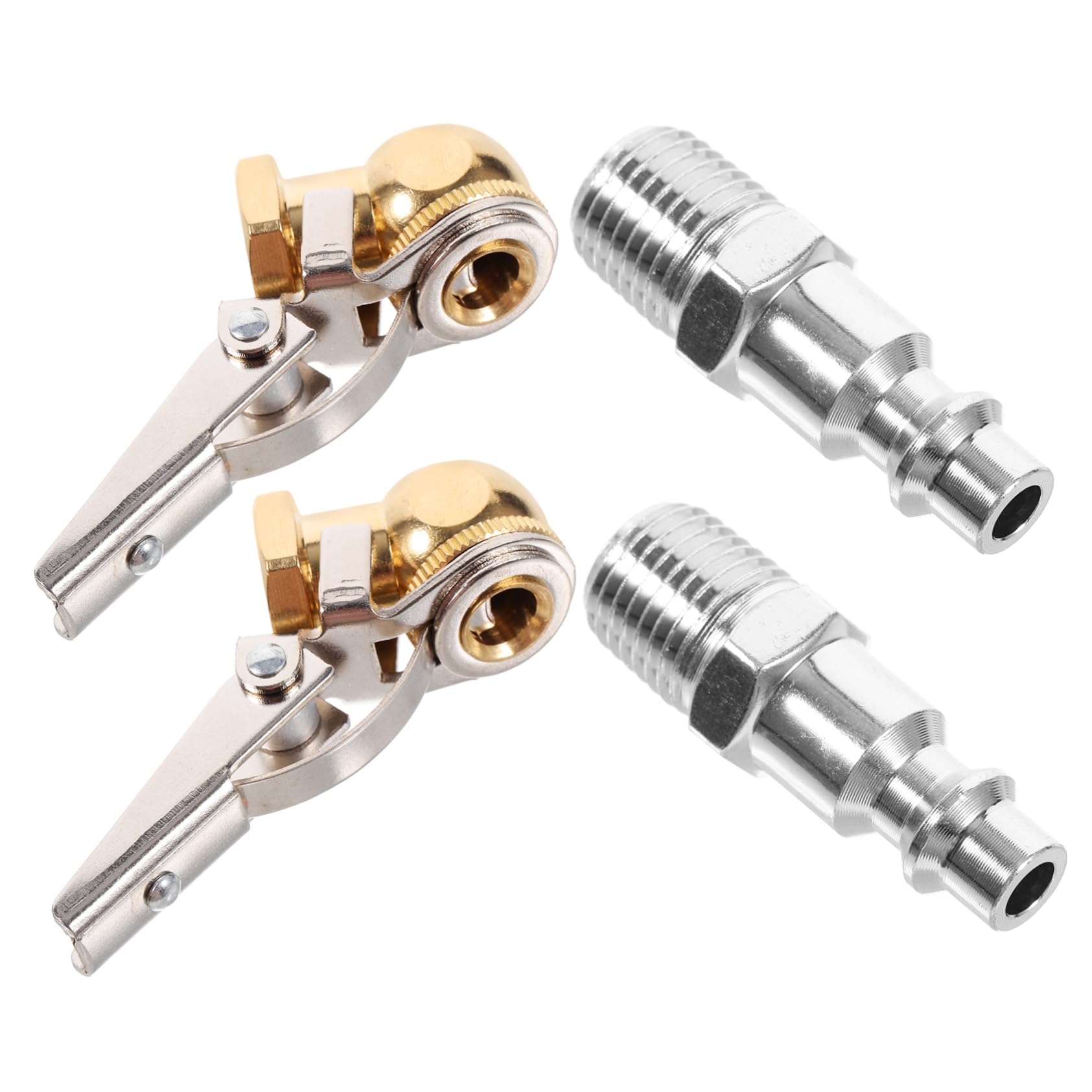 CHILDWEET 2 Pack Tire Inflator Lock Air Chuck 1/4 Internal Thread Chuck for Sturdy Copper and Iron Construction Quick Connectors Included