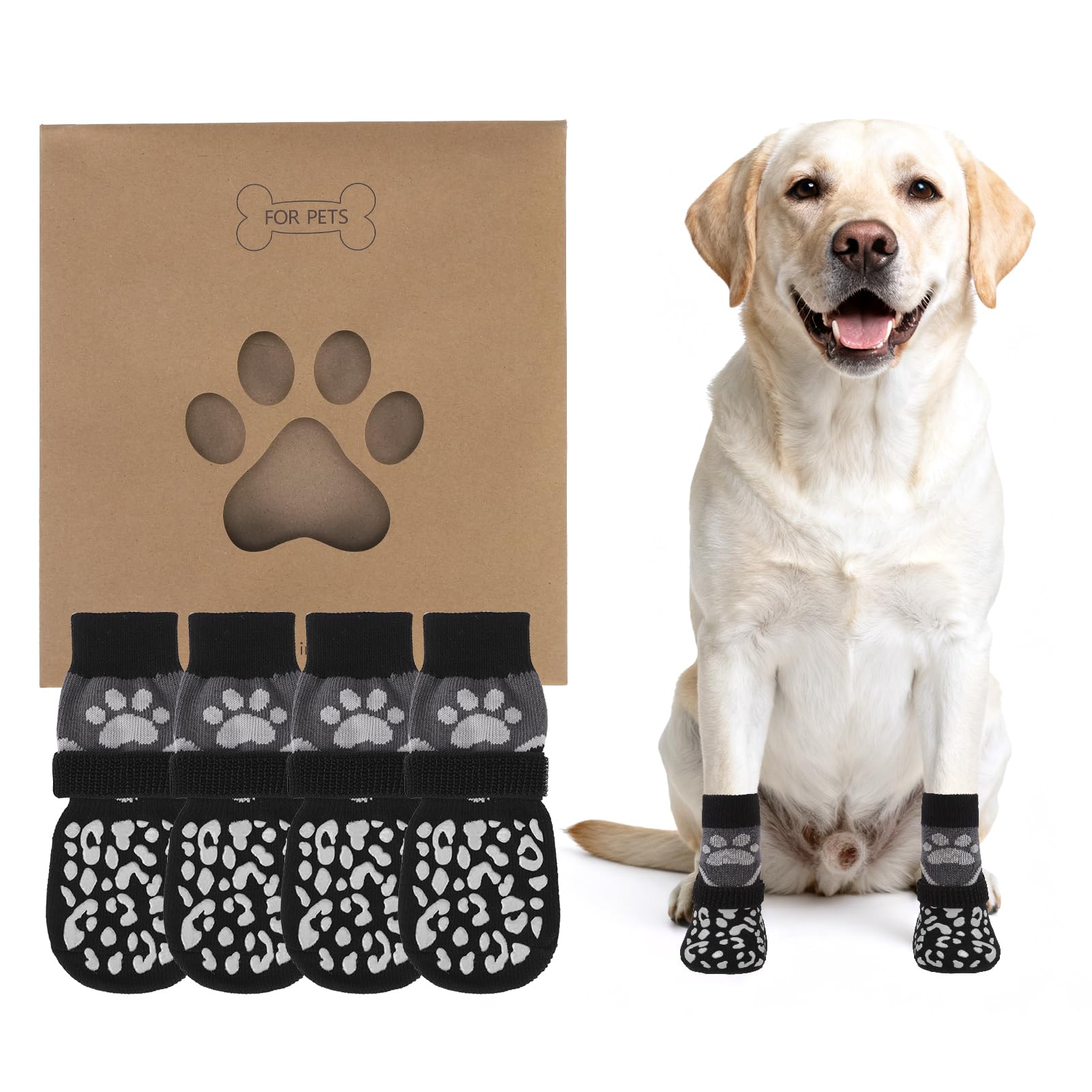 KOOLTAIL Dog Socks Shoes for Hot Pavement, Breathable & Warm Winter Dog Booties to Prevent Licking Paws for Small Medium Large Senior Dogs,Non Slip Grippy Pet Boots & Paw Protectors for Hardwood Floor