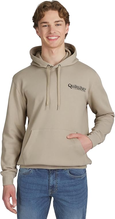Quiksilver Mens Regular Fit Super Soft Fleece Midweight Pullover Hooded SweatshirtHooded Sweatshirt