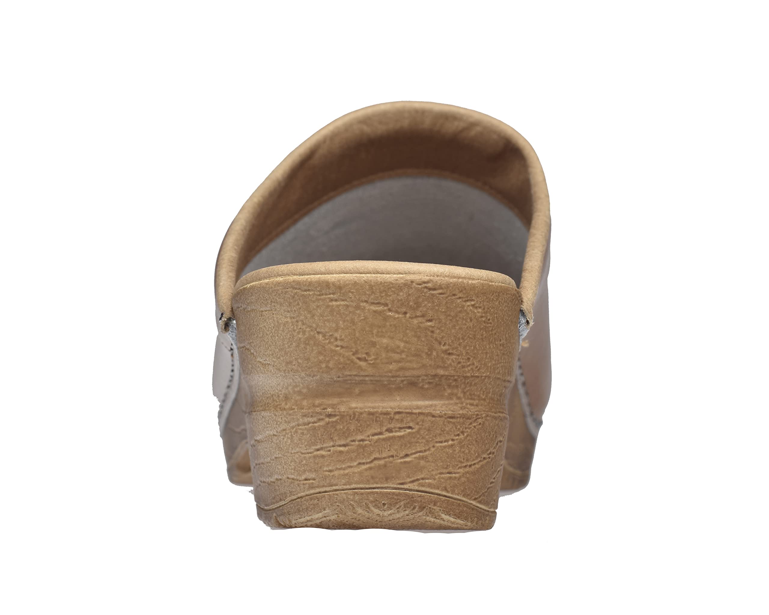 Sanita | Sandra offener Clog | Original handgemacht | Flexible Leder-Clogs für Damen | Anatomisch geformtes Fußbett mit weichem Schaum | Hellbraun | 42 EU