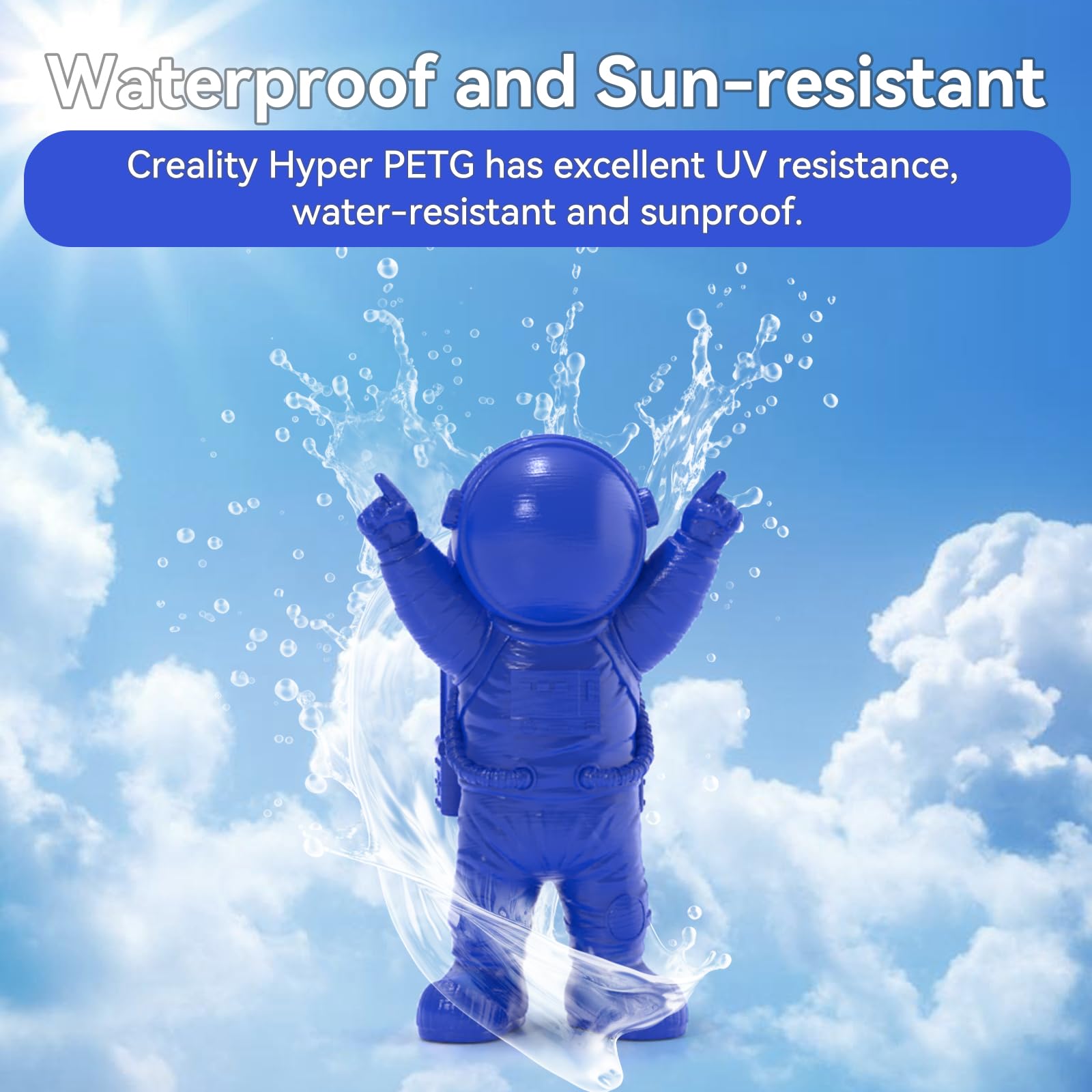 Filamento Creality Hyper PETG, Filamento Blu 1,75 mm Hyper PETG 1KG, Filamento per Stampante 3D PETG Precisione Dimensionale +/- 0,03 mm, Adatto Alla Maggior parte Delle Stampanti 3D
