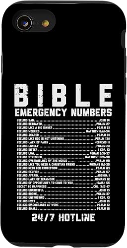 Miniatura 43 de Funda de regalo cristiana para iPhone 11 con números de emergencia bíblica, versículo de Dios Jesús, fe