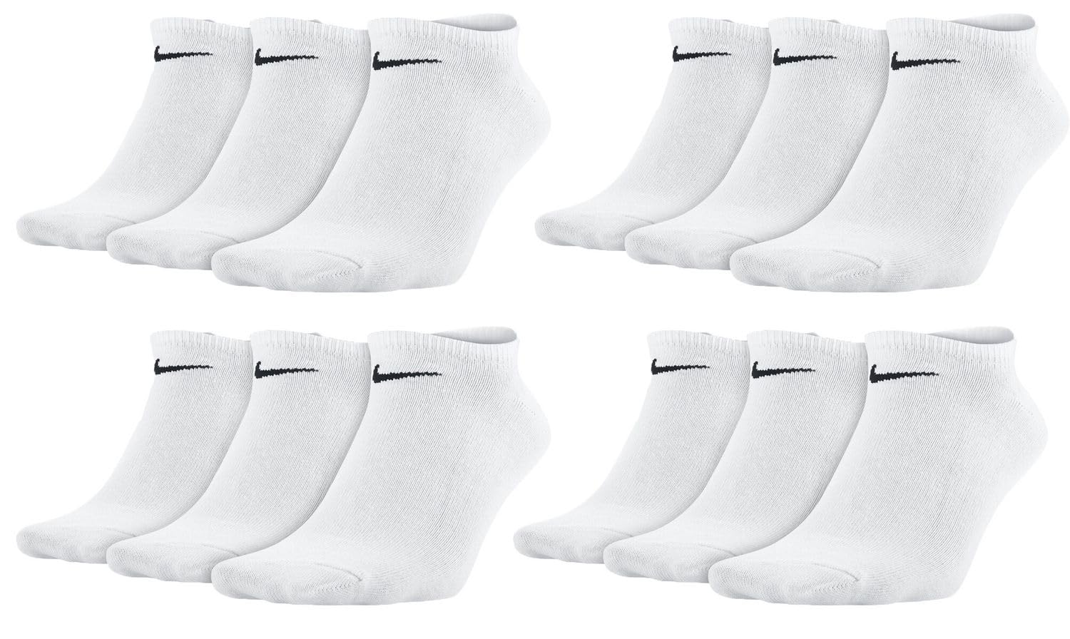NIKE Everyday Sneaker Socken 12 Paar Weiß Grau Schwarz Unisex Füßling SX7678