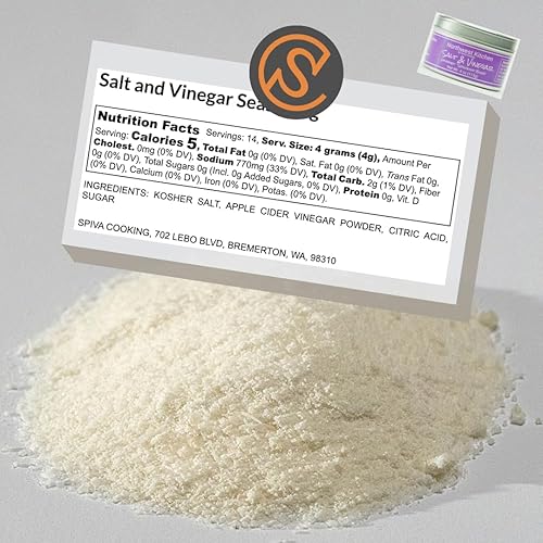 Miniatura 4 de Spiva Cooking - Sal y Vinagre - Condimento Gourmet de Sal y Vinagre - Modo de empleo Alitas de Pollo, Papas Fritas, Palomitas de Maíz, Bocadillos,