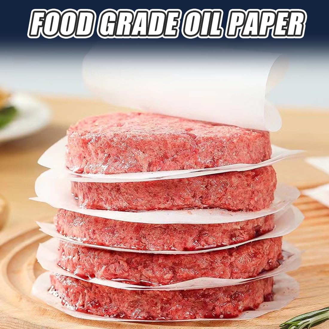 500 Fogli di Carta da Forno per Pressa Hamburger, Carta per Hamburger, Carta Antiaderente per Piccoli Hamburger e Pressa per Patty, Divisori per Hamburger Rotondi 11 cm