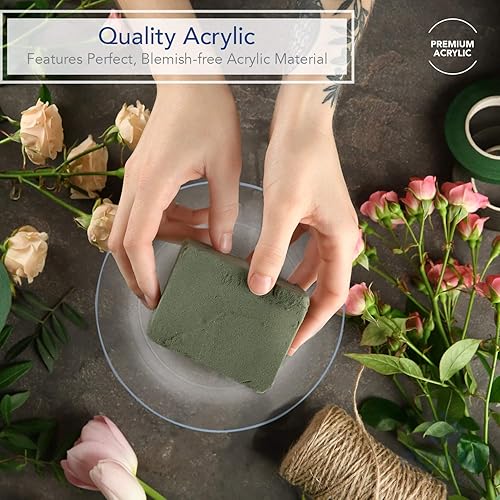 Miniatura 2 de Royal Imports Bandeja de goteo de plástico transparente de 11 pulgadas, plato bajo, plato de flores florales, boda, fiesta, hogar y decoración de