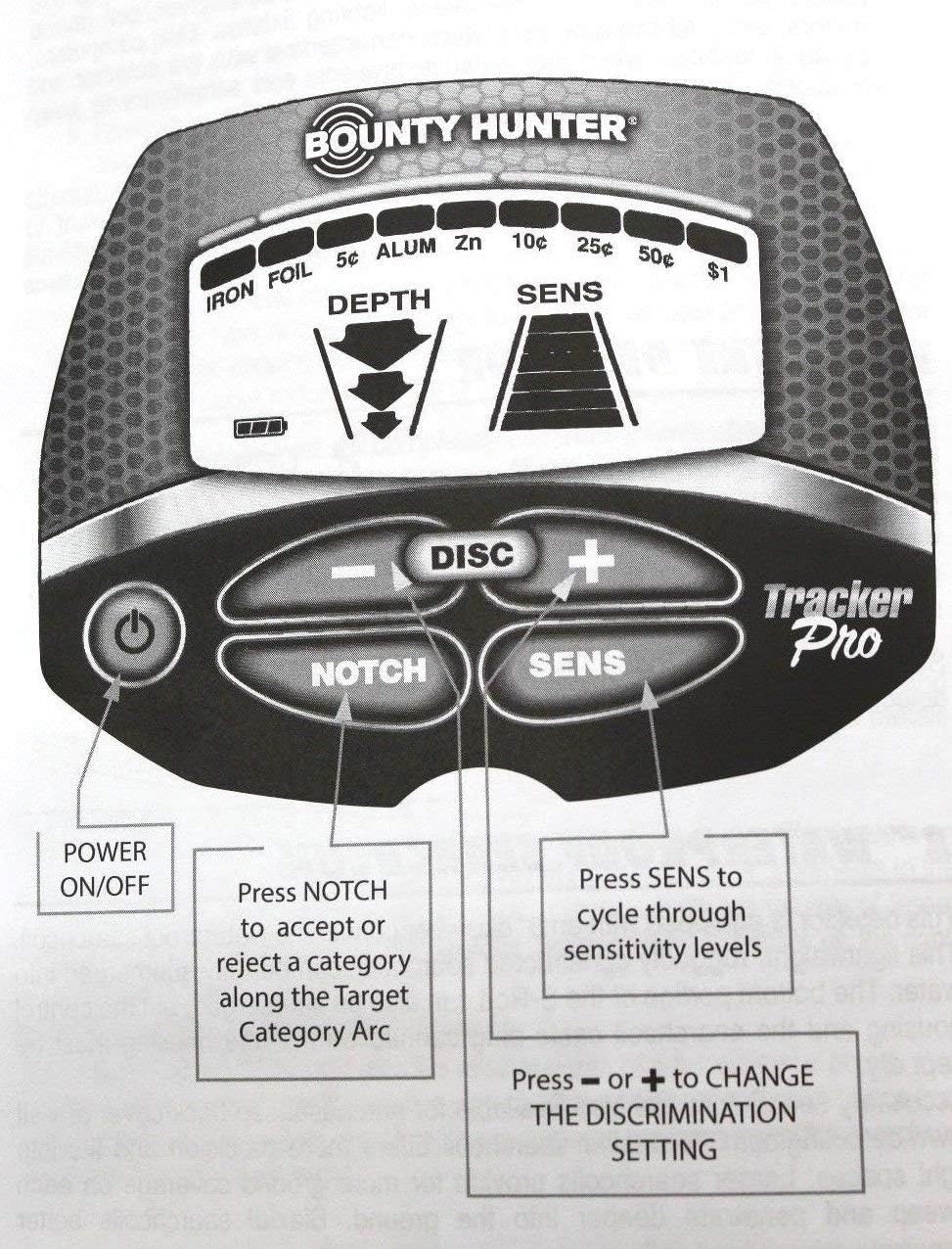 Bounty Hunter Tracker PRO Adjustable Metal Detector w/LCD Target ID