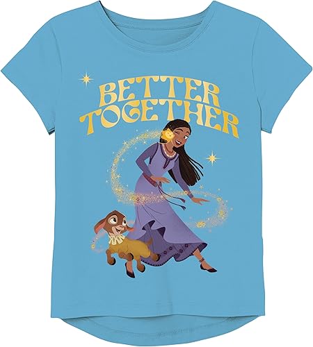 Disney T-shirt à manches courtes pour filles Wish Movie Asha Star & Valentino Ta