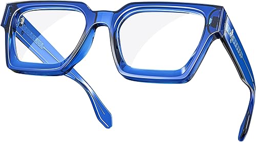 VISOONE - Lentes para Bloqueo de Luz Azul con Marco Rectangular TR90 y Estilo Chic Preppy para Mujeres y Hombres, Diseño River
