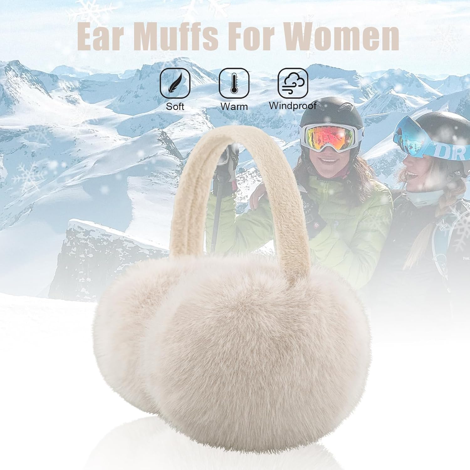 Ear Muffs for Women Faux Fur Winter Girls Earmuffs Fluffy Adjustable Ear Warmers Cute Ear Covers - Image 5