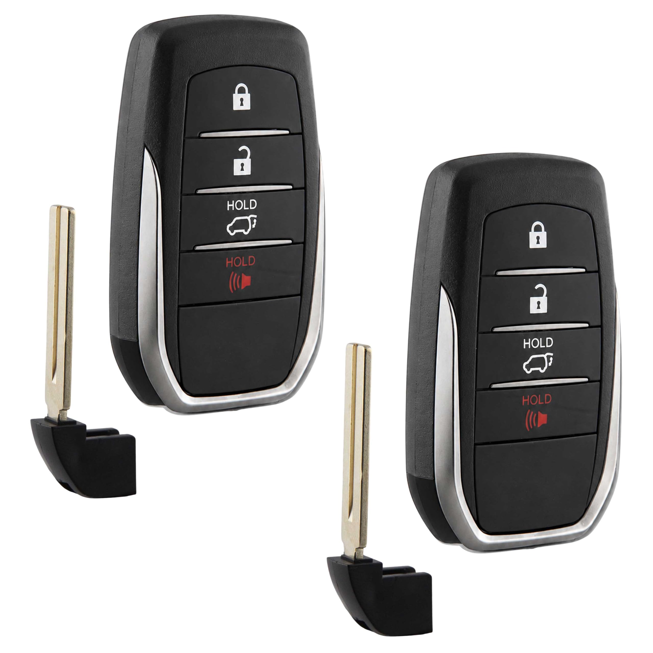 2 x telecomando telecomando SUV 4 pulsanti di ricambio per Toyota Land Cruiser 2018 2019 (HYQ14FBA, 89904-60M80)