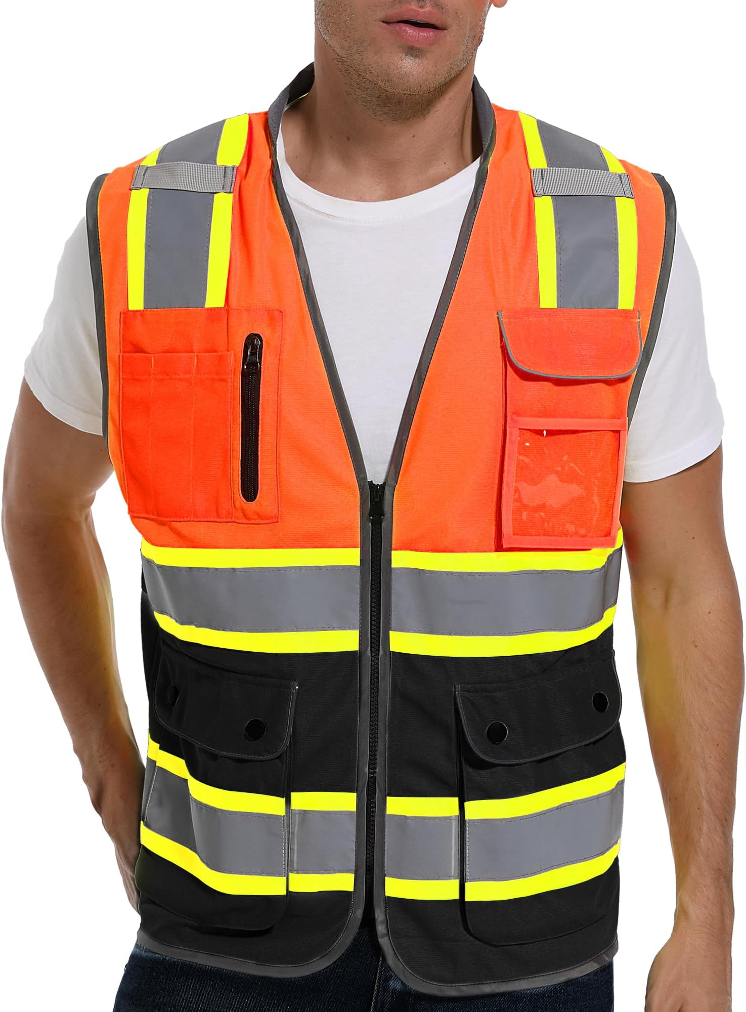 ArcRidgeReflective Safety Vest for Men and Women - Class 2 High Visibility Construction Vest - Dual Tone Reflective Strips