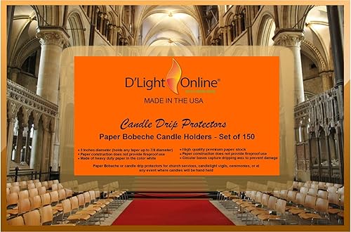 Miniatura 5 de Dlight Online - Protector antigoteo para velas de papel Papel Conjunto de 100