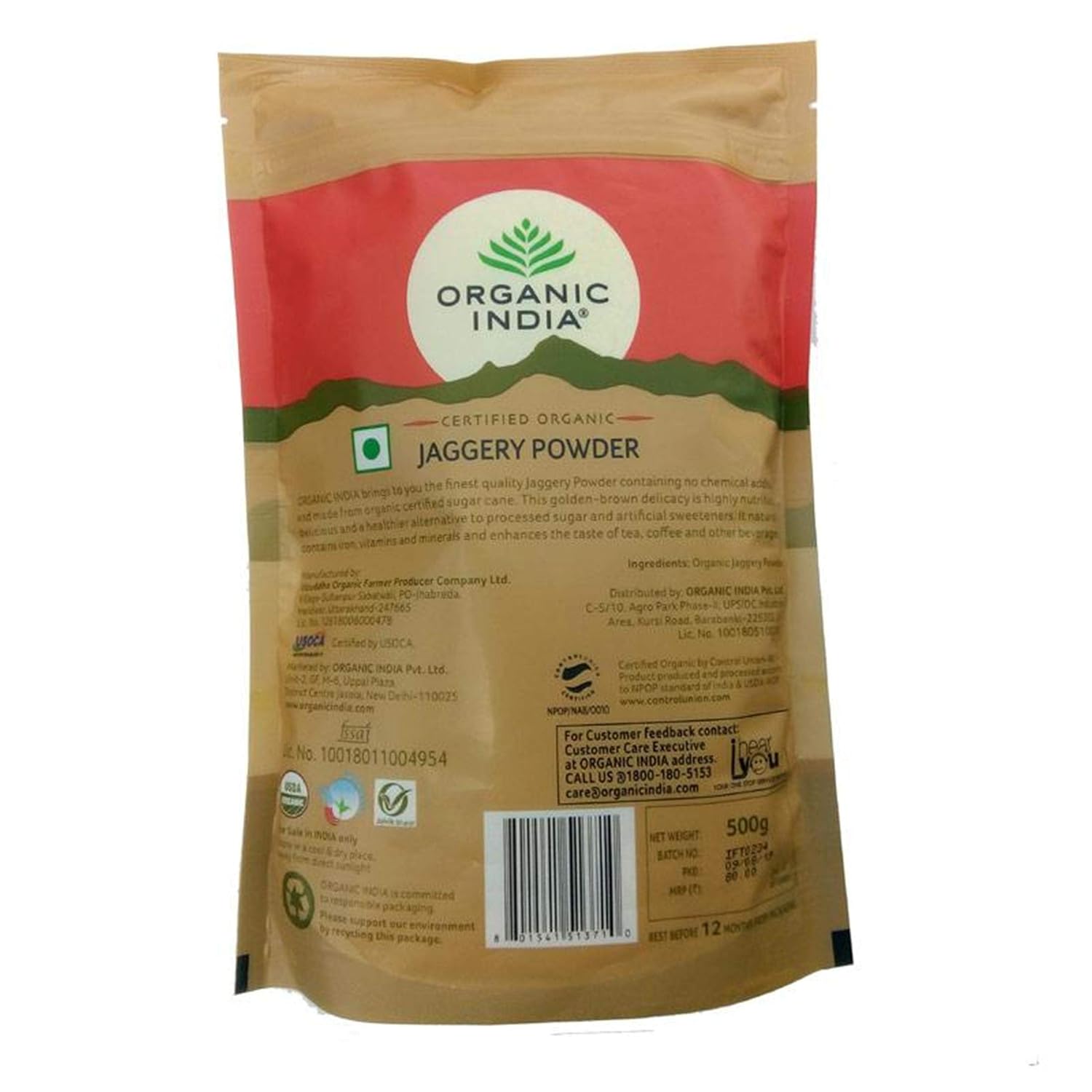 Organic India - Jaggery Powder 500g - Pack of 2