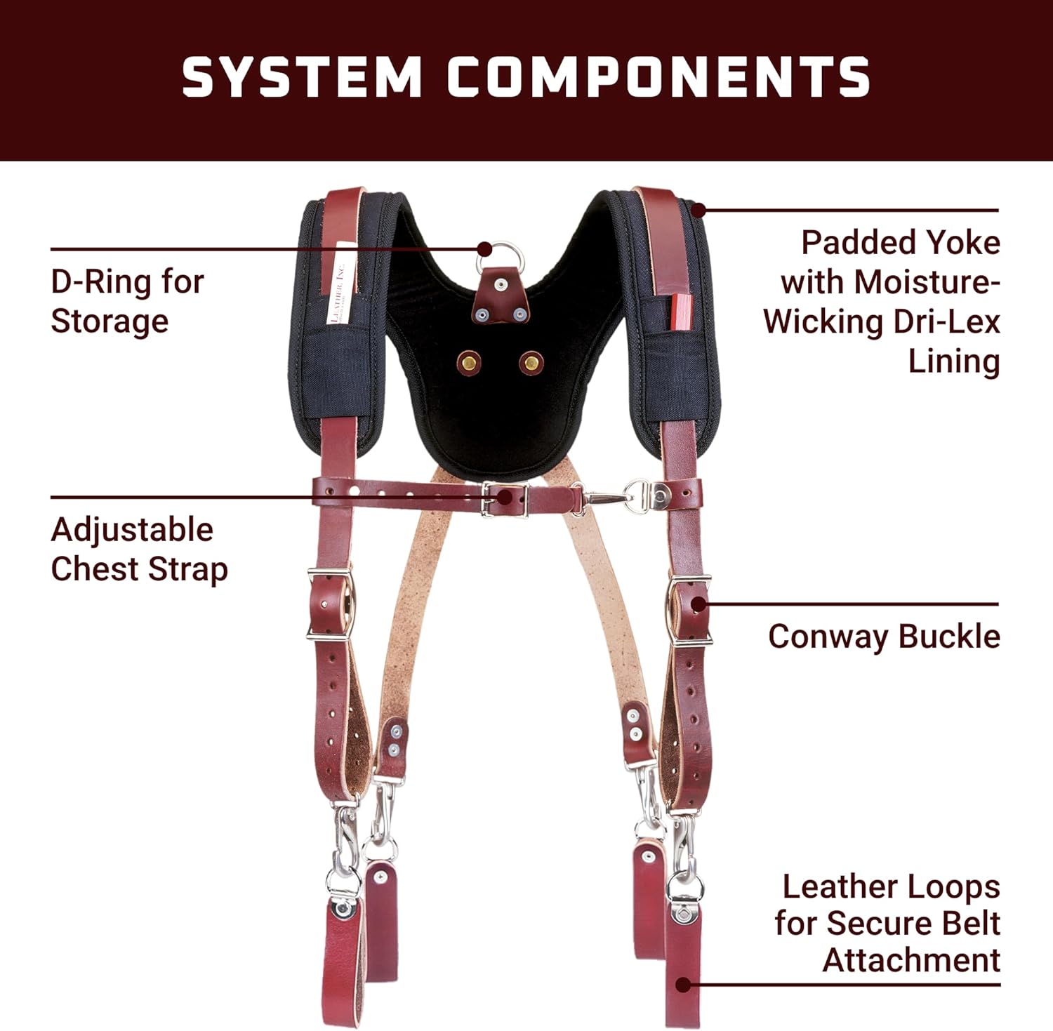 Occidental Leather Stronghold Suspension System - Comfortable, Secure Fit - Includes Convenient Pockets - One Size Fits Most - Made in USA