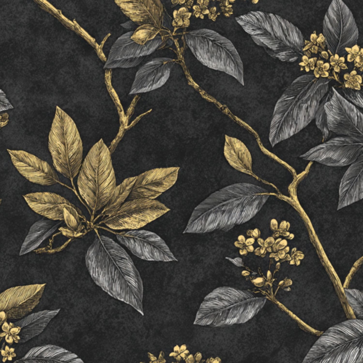 DERUINVAIO Self Adhesive Feature Removable Sophisticated Floral Peel and Stick Vinyl Wallpaper Roll, Sticky Lining Paper for Bedroom, Living Room, Kitchen Walls