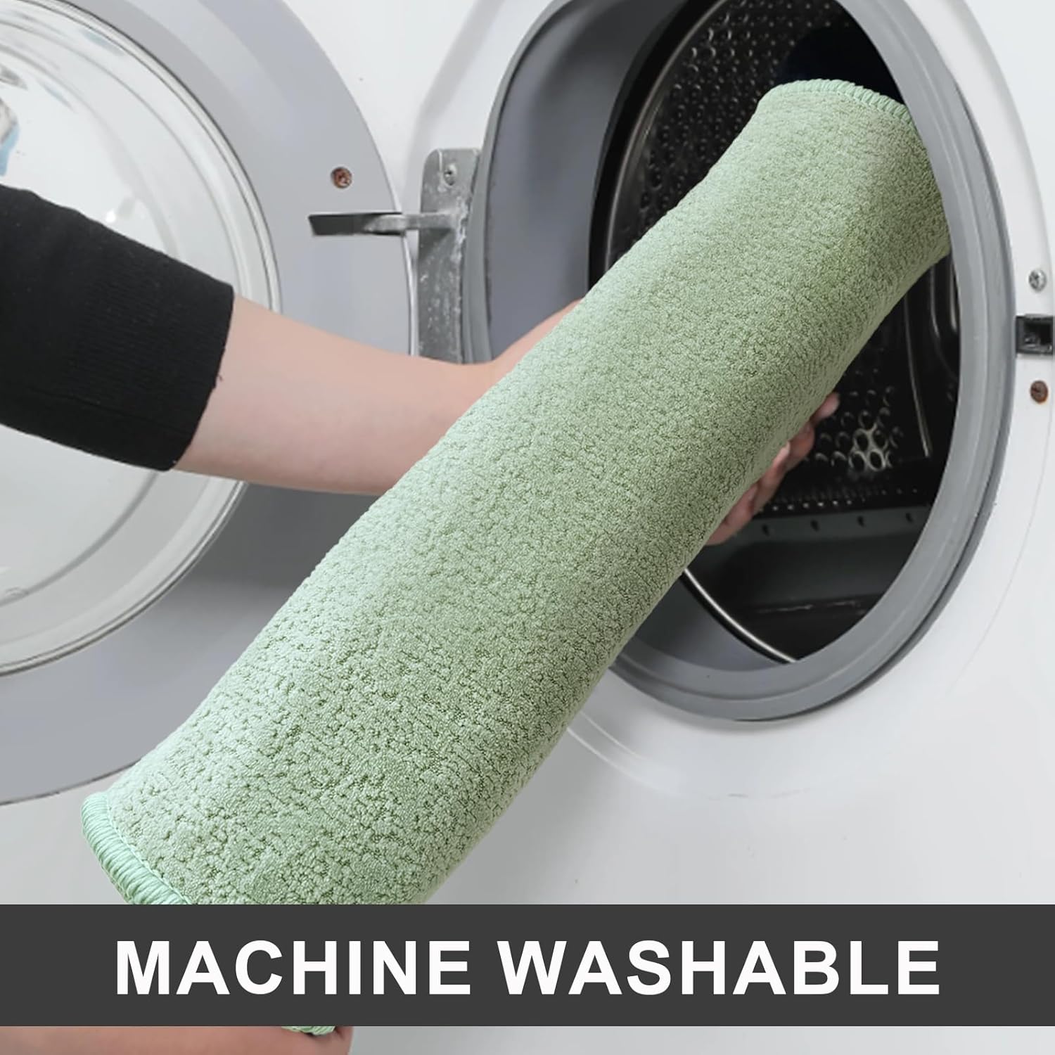 Bathroom Runner Rugs, Thin Absorbent Non-Slip Bath Mat, Quick Dry Low Pile Mats for Bathroom Floor Front of Bathtub,Shower Room,Sink,20"×47",Sage Green