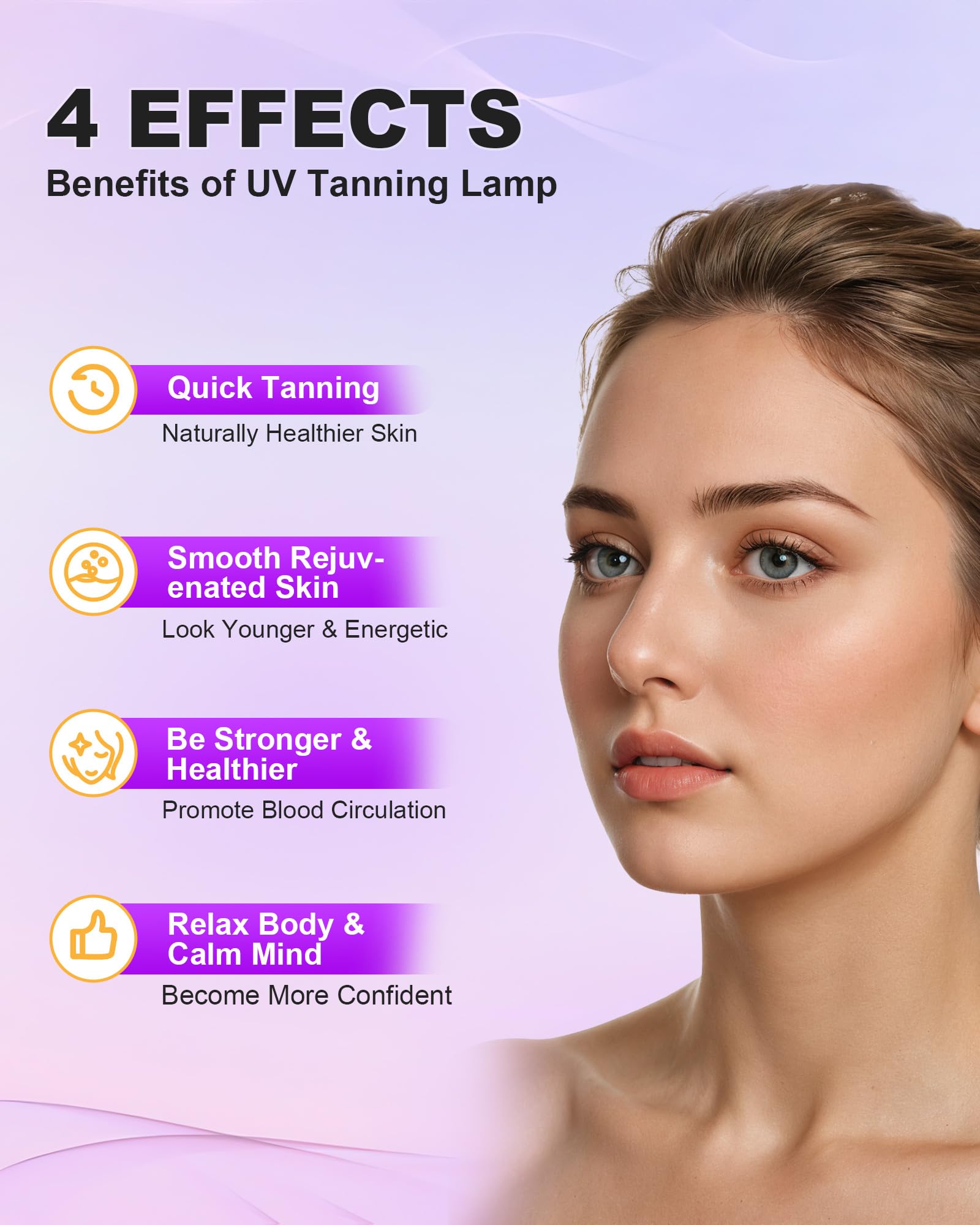 Solarium facial plegable 50 W 460 Nm soporte ajustable gancho colgar bronceador hogar cuerpo cara