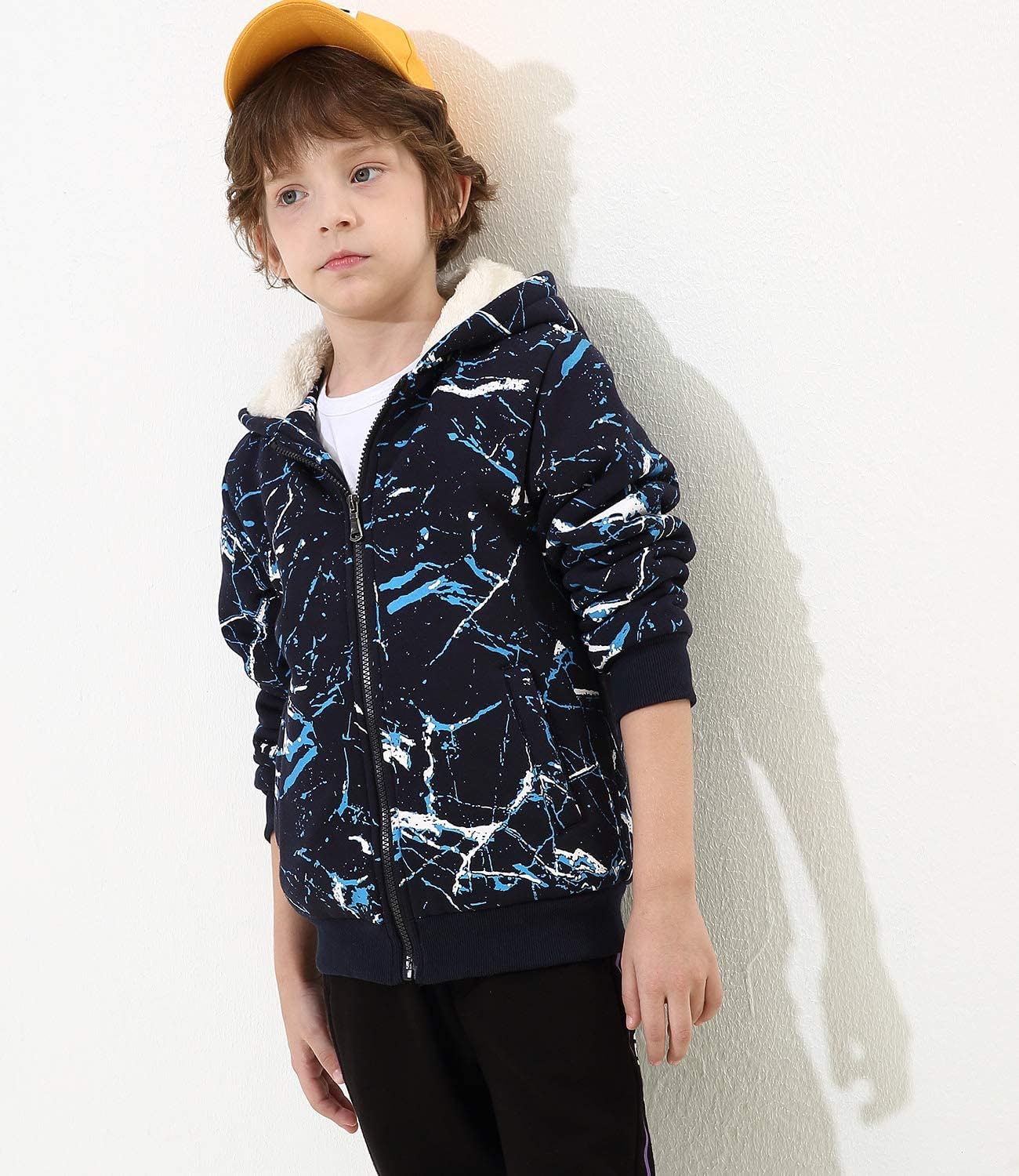 Bumeex Kids Boy's Girl's Sherpa Fleece Lined Jacket Spring Fall Winter Zip up Sweatshirt Hoodie 2-14Y(Toddler/Kid) - Image 3