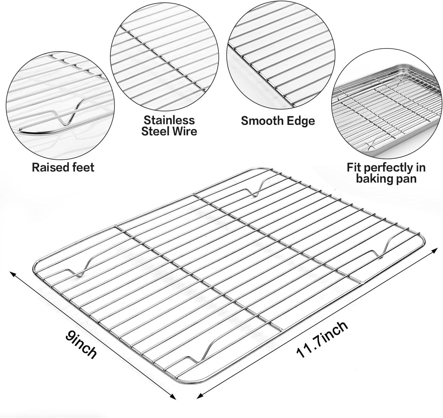 6 Pcs Stainless Steel Baking Sheet Tray Cooling Rack with Silicone Baking Mat Set, and 6 Pcs Glass Measuring Cups with Lids Set, for baking, Kitchen