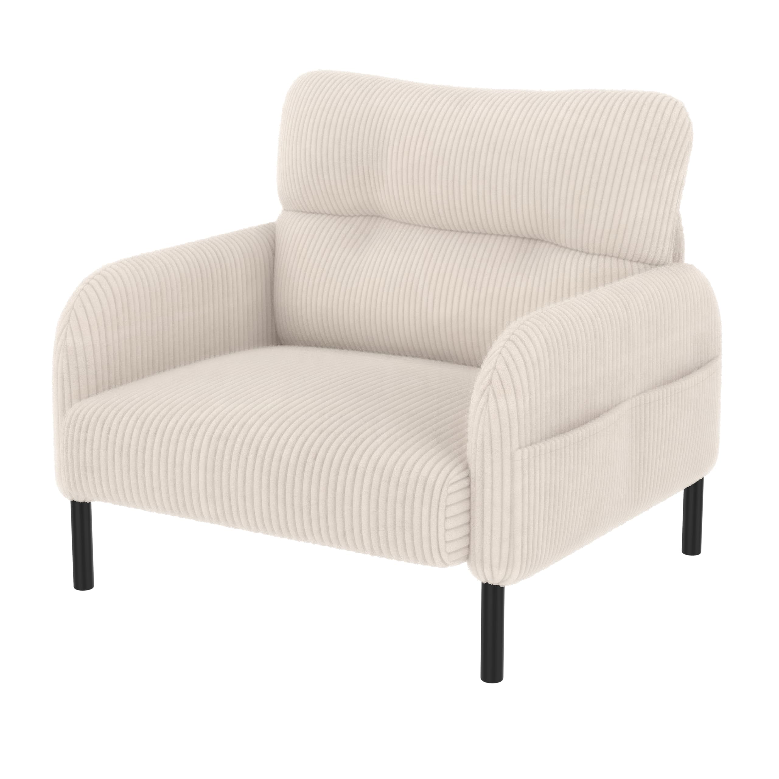 SACOOL Tela de terciopelo, cómoda profundidad del asiento, reposabrazos con bolsillos laterales en ambos lados, estructura sólida, adecuado para diferentes escenas, salón, dormitorio y estudio