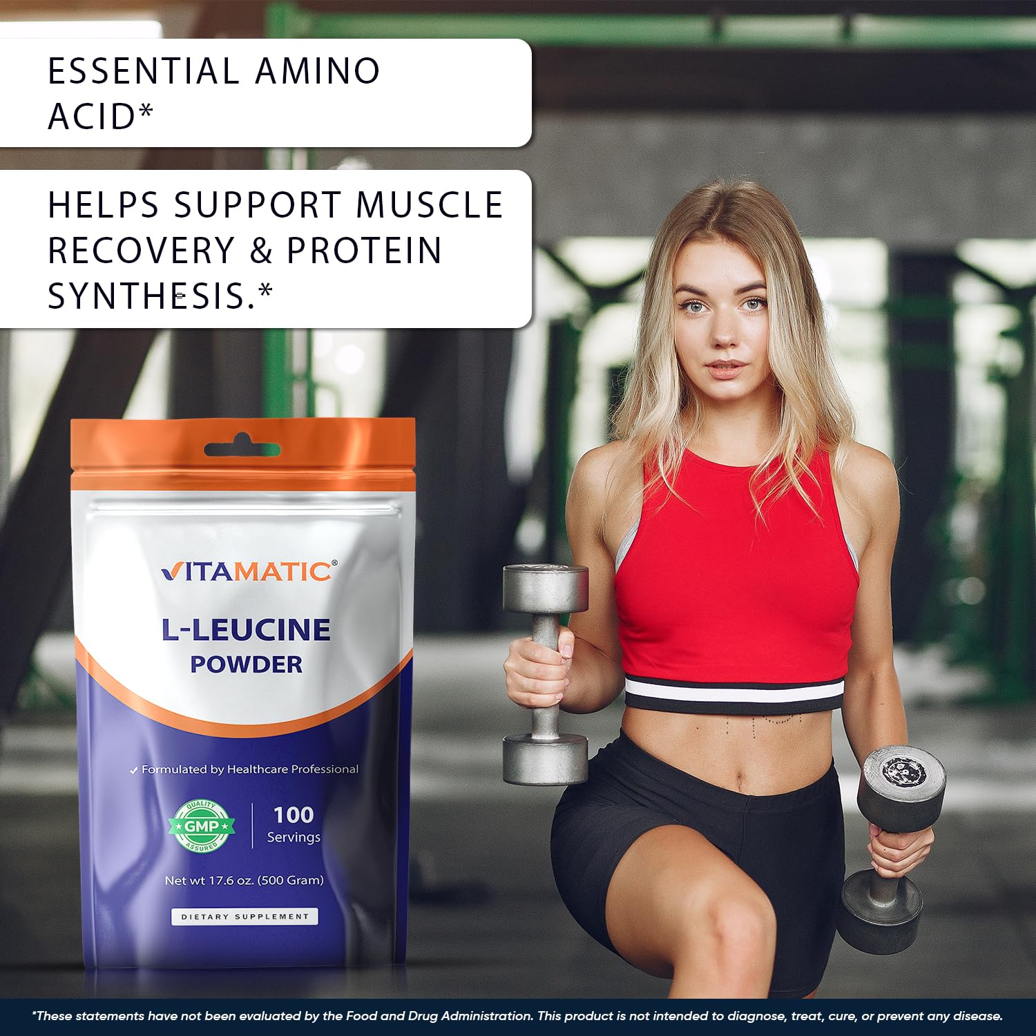 Vitamatic L-Leucine Powder 500g (17.6 oz), 5g Per Serving, Pure Amino Acid Supplement, Unflavored, Non-GMO, Gluten Free, Supports Muscle Recovery & Protein Synthesis, 100 Servings — Amazon image 7