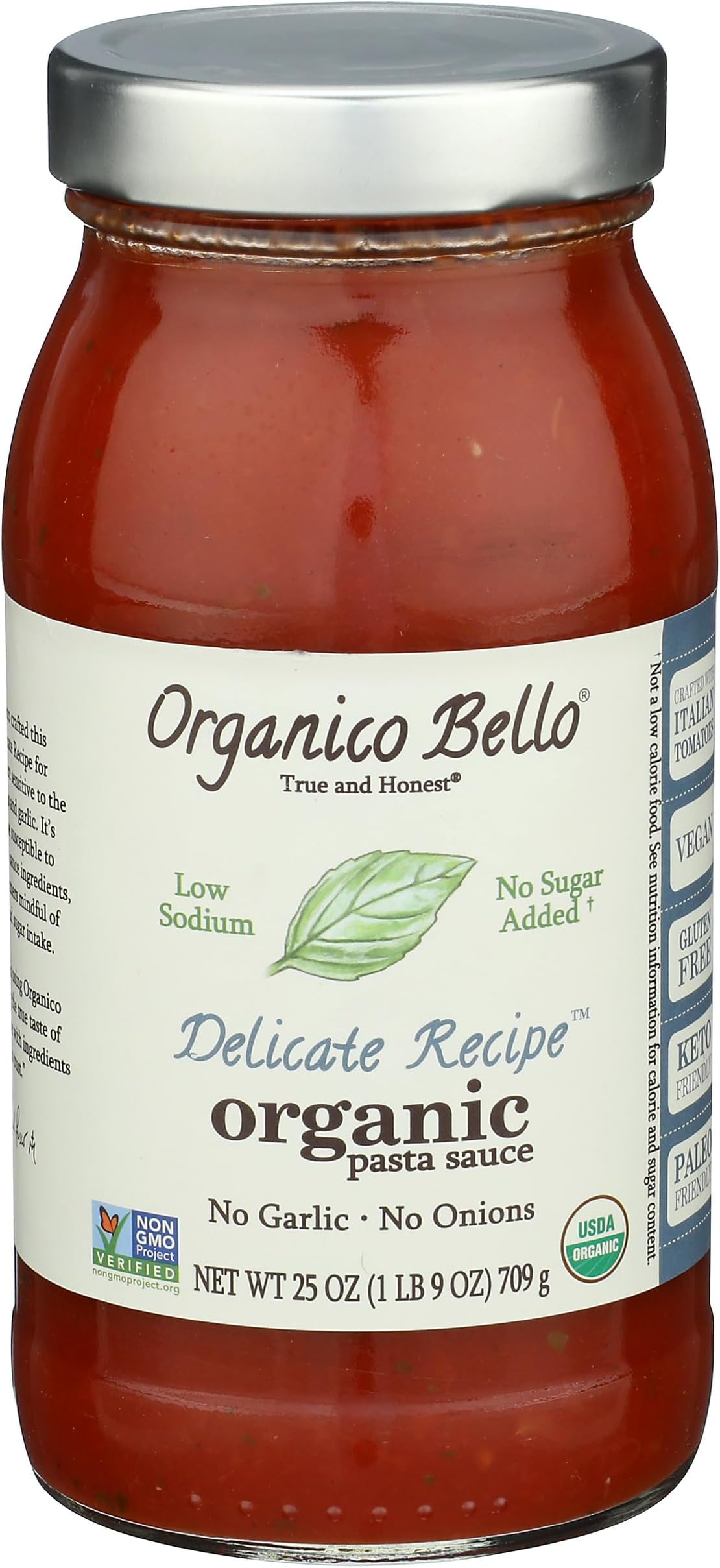 Organic Delicate Recipe Pasta Sauce, 25 OZ