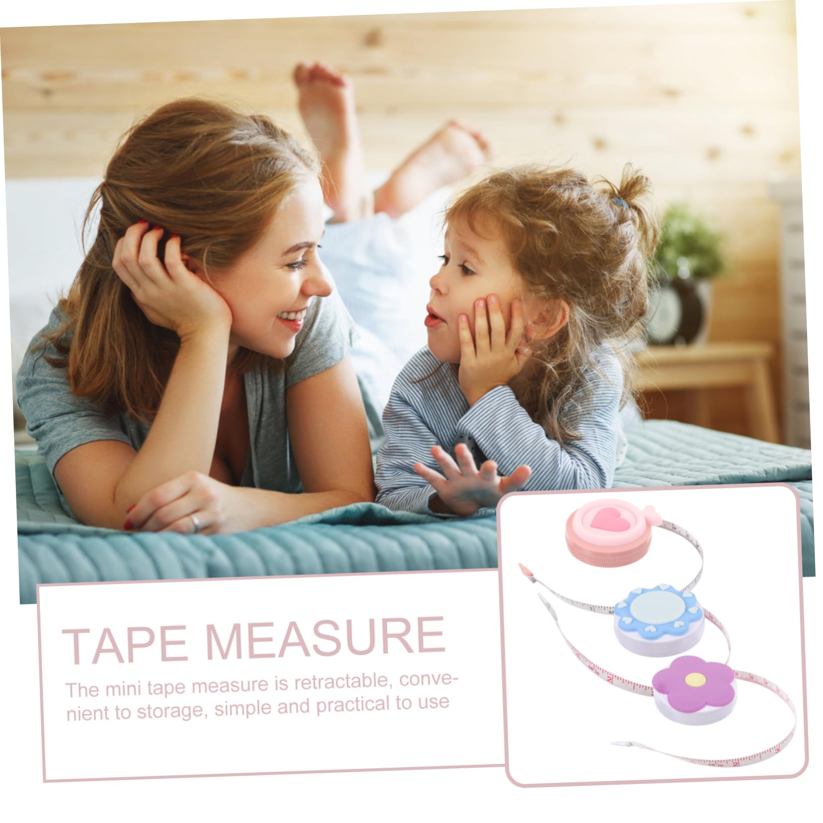 Operitacx 15piezas Retractable Measuring Tape for Body Measurements Mini Cute Tape Measure Double-sided Soft Measuring Tool for Tailoring and Sewing Sun Heart Flower