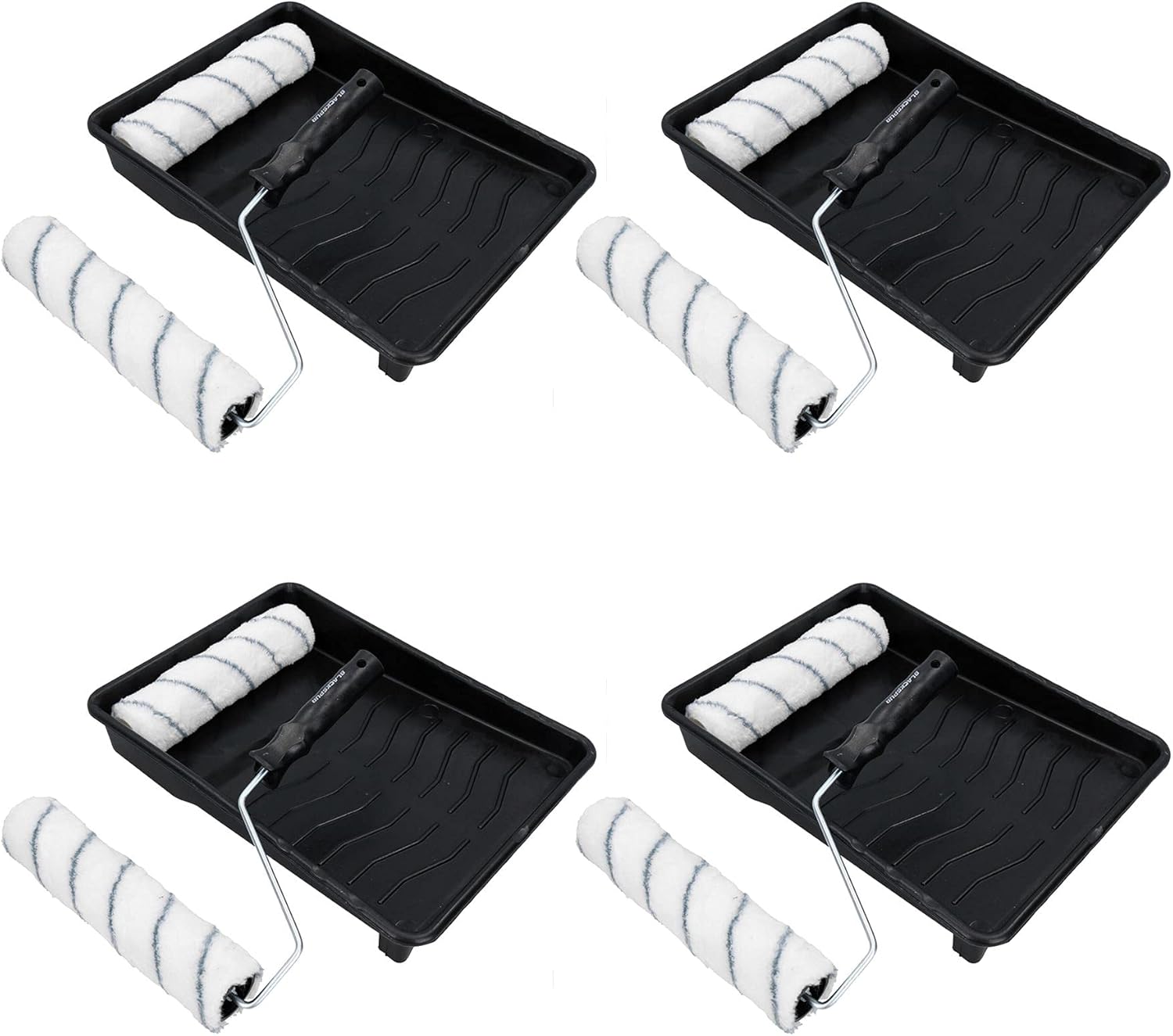 230mm(9") Paint Roller Medium Pile Sleeves(2) +Tray for Painting Decorating 4pk