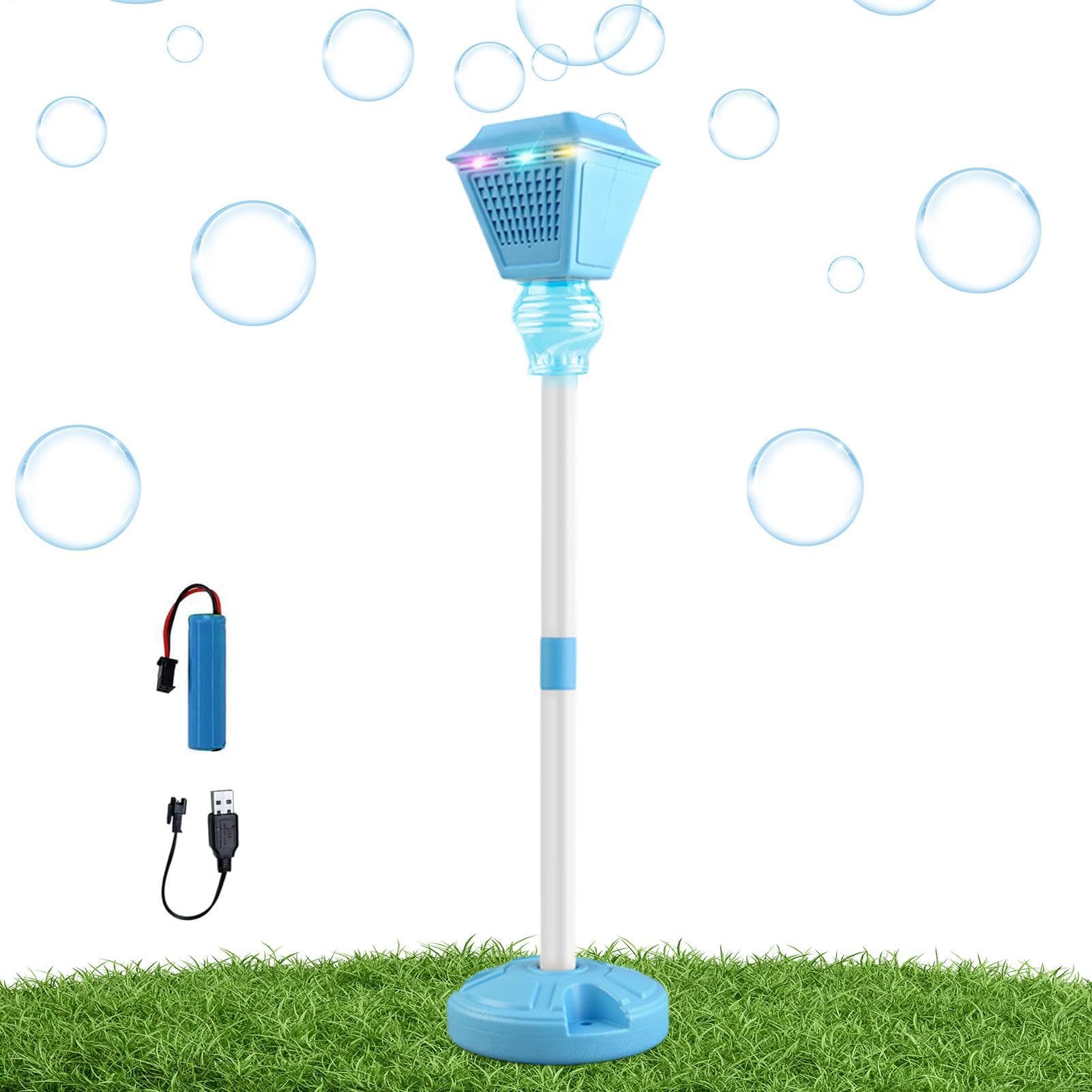 Máquina De Burbujas Con Soporte Juguete Jardín con Música | Soplador de Burbujas Eléctrico para niños niñas cumpleaños vacaciones jardín parque pícnics playa patio de