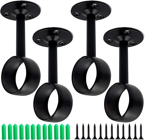OperSeven Paquete de 4 soportes de barra de armario de acero inoxidable de alta resistencia de 1-14 pulgadas, soporte para barra de armario con