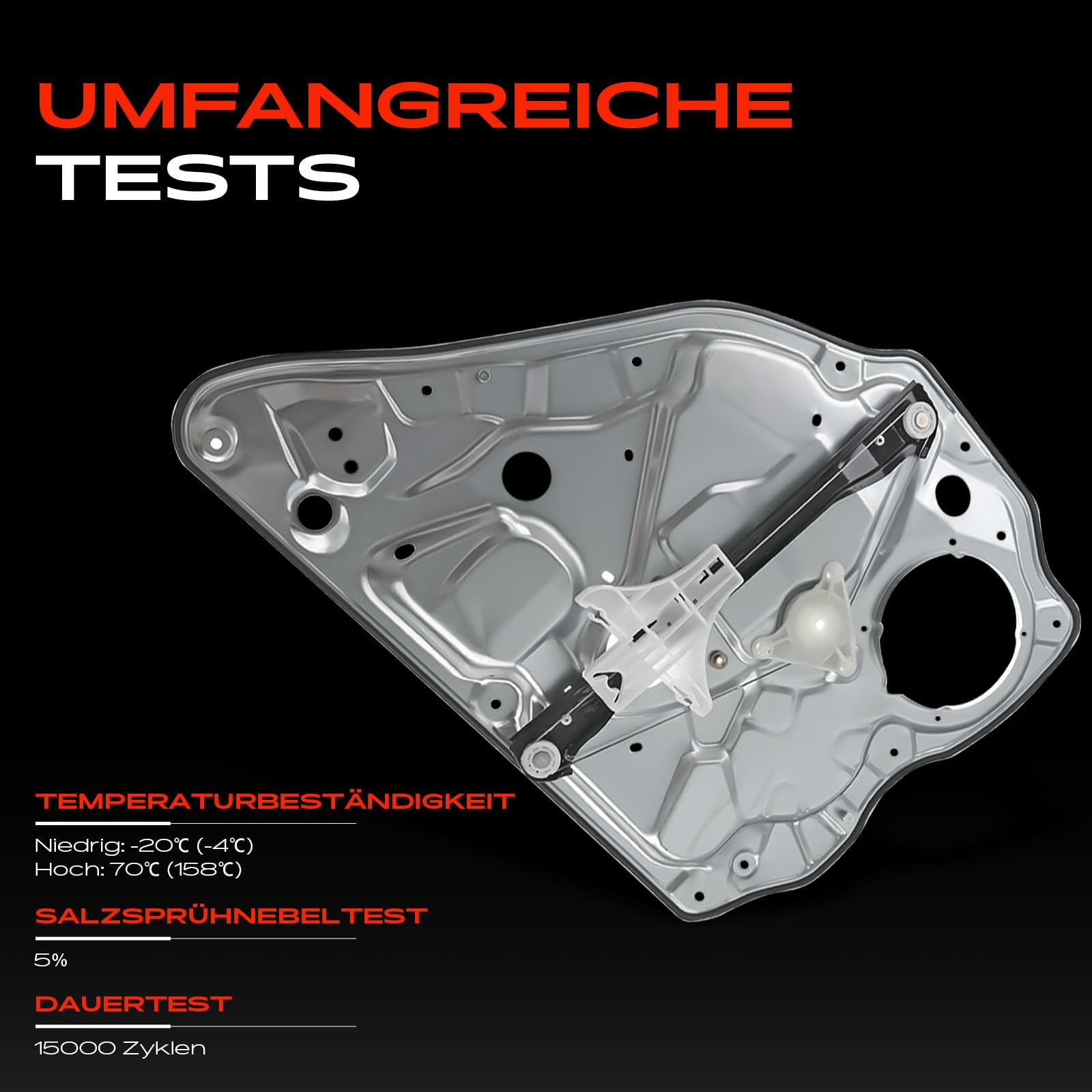 Frankberg Fensterheber Elektrisch Ohne Motor 4/5-Türer Hinten Links Kompatibel mit Polo 9N 9A4 2001-2018 6Q4839461