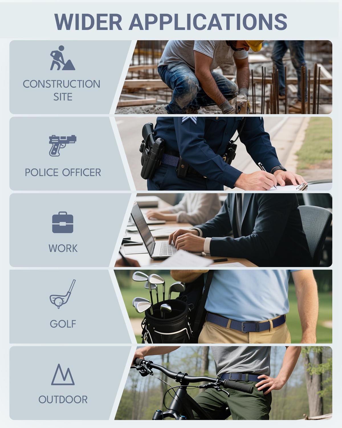 FAIRWIN Men's Ratchet Belt - Nylon Web Work Belt with Automatic Buckle, Adjustable for Jeans, Pants, Golf, and Everyday Use - Image 6