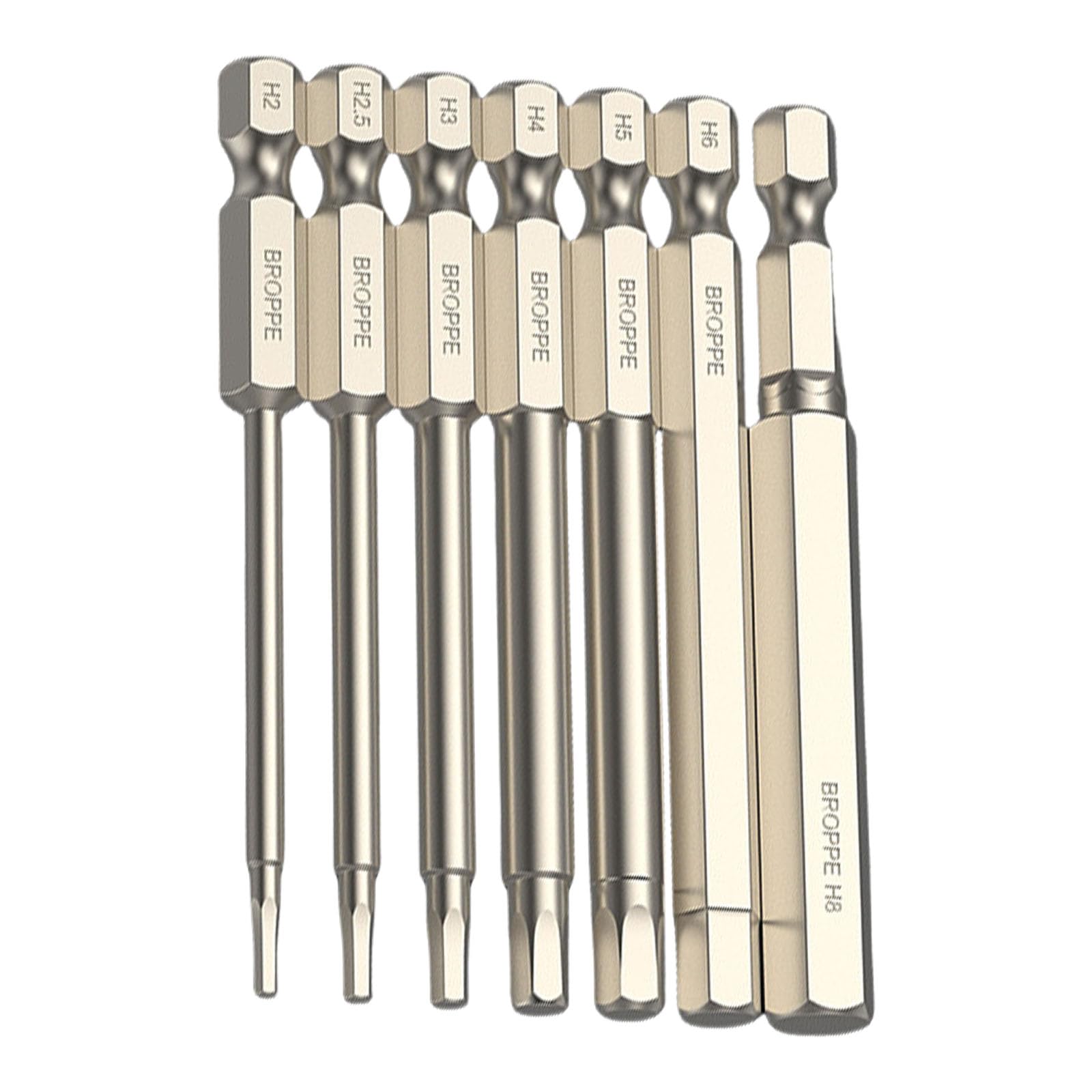 Tsophreniq 75Mm Hexagon 7Pack 5/6 / 7 / 8Pcs Allen Wrenches Drill Bit 1 / 4Inch Hexagon Screwdriver Set Allen For Assembling Furniture Hexagon