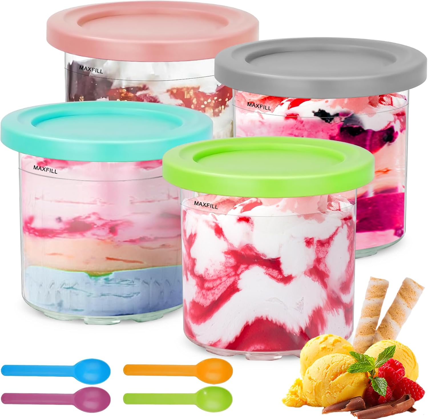 4 Ninja Creami Behälter Ersatz - BPA Frei & Spülmaschinenfest